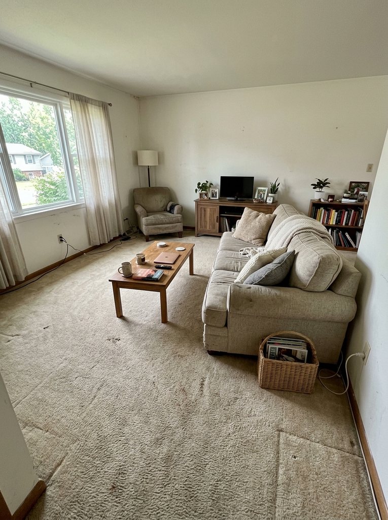 Material finishes applied onto a real interior photo