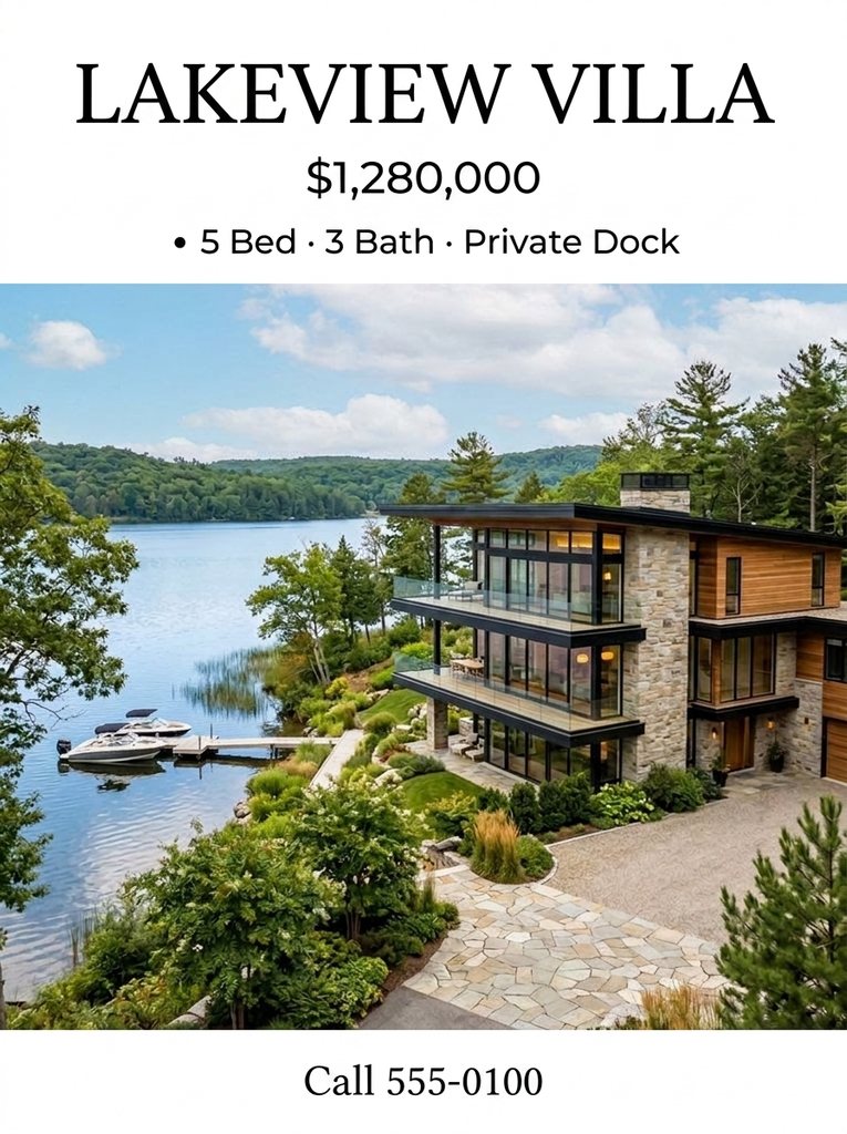 Listing flyer with exact copy