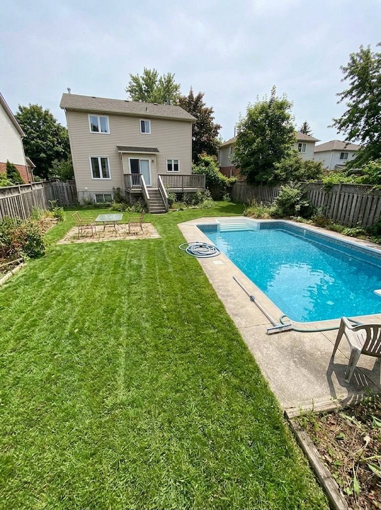 Lawn and pool cleaned up for sale
