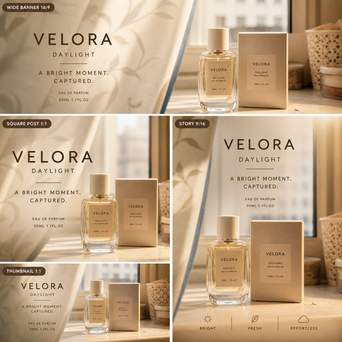The same campaign adapted to another platform format