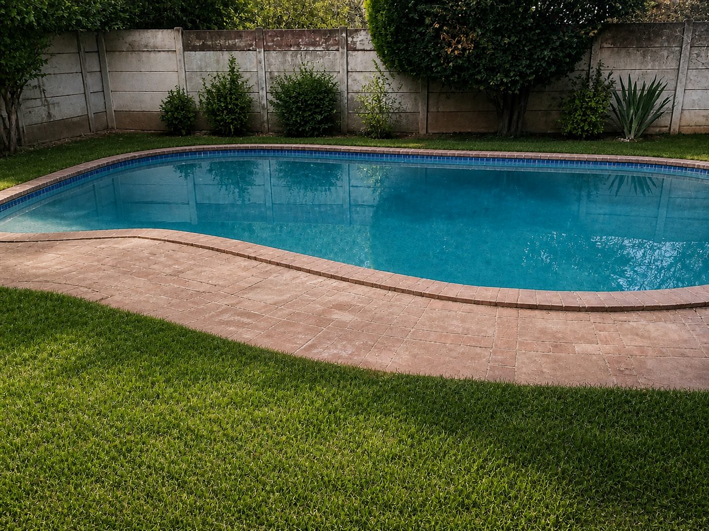 Backyard pool and lawn cleaned up with Refresh (after)