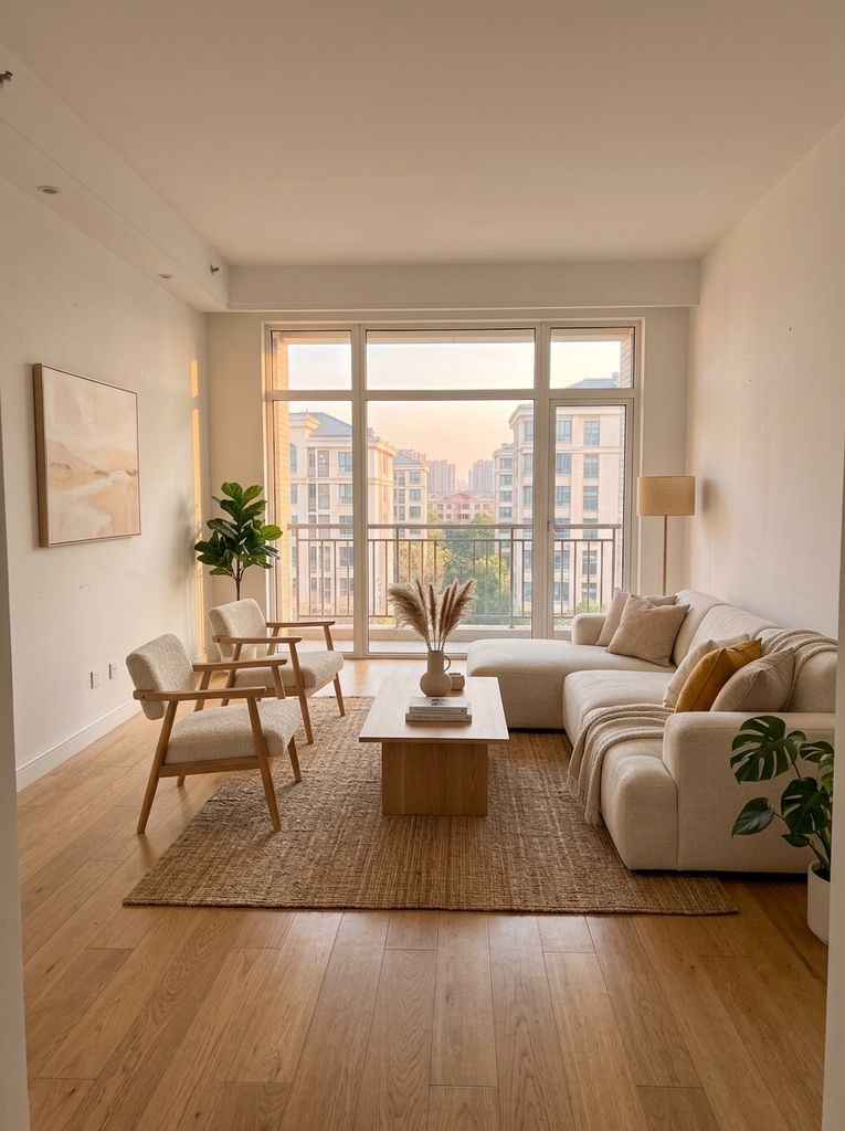 Living room staged for the listing photos